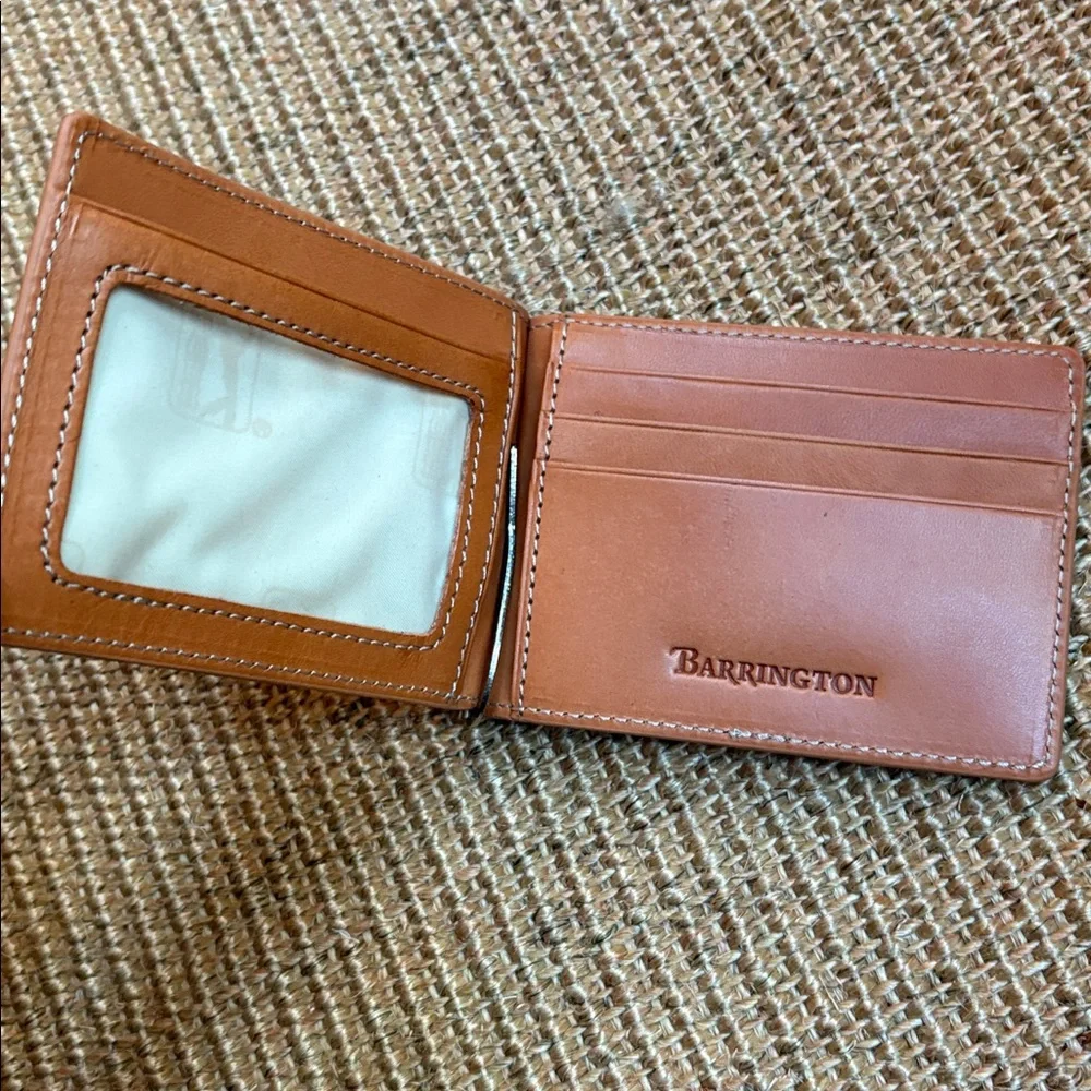 PGA Tour Brown Leather Wallet Money Clip 3x4.5in